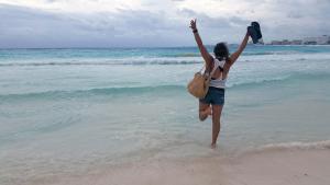 Sarah Pressman at the beach